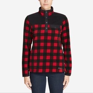 Eddie Bauer Buffalo Check 1/4 Snap Fleece